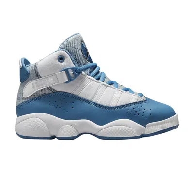 Pre-owned Air Jordan Jordan 6 Rings Ps 'white Dutch Blue' | Kid's Size 10.5