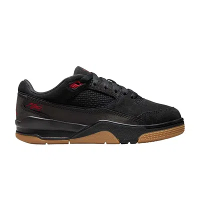Pre-owned Air Jordan Jordan Flight Court Gs 'black Red Gum' | Kid's Size 3.5