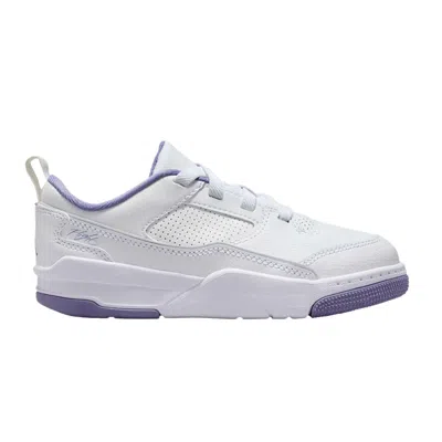 Pre-owned Air Jordan Jordan Flight Court Ps 'white Dusty Amethyst' | Kid's Size 2.5