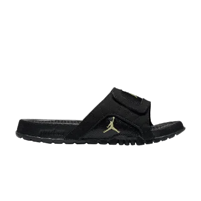 Pre-owned Air Jordan Jordan Hydro 12 Gs Slide 'black Metallic Gold'
