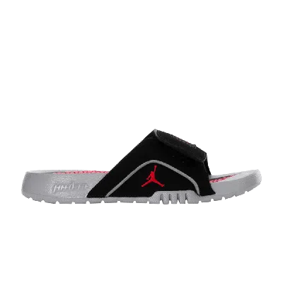 Pre-owned Air Jordan Jordan Hydro 4 Retro Slide Gs 'black Cement Grey'