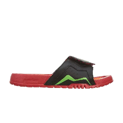 Pre-owned Air Jordan Jordan Hydro 7 Retro Slide Gs 'bright Mandarin' In Black