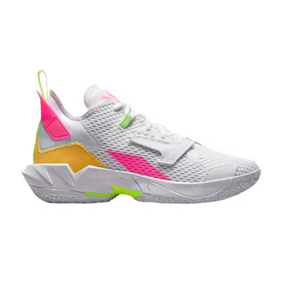 Pre-owned Air Jordan Jordan Why Not Zer0.4 'white Citron Pulse Hyper Pink'