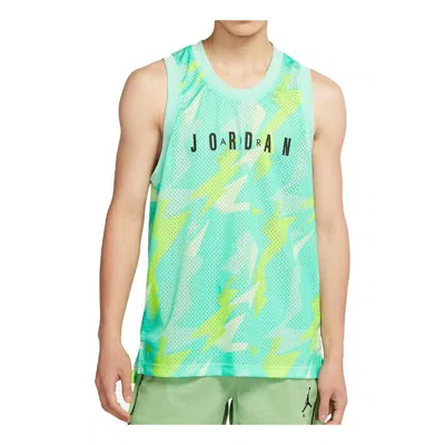 Air Jordan Jumpman Alphabet Numeric Printing Sports Breathable Basketball Vest Green In Multi