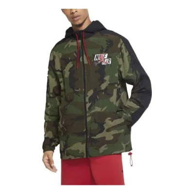 Air Jordan Jumpman Classics Camouflage Printing Hooded Jacket Green
