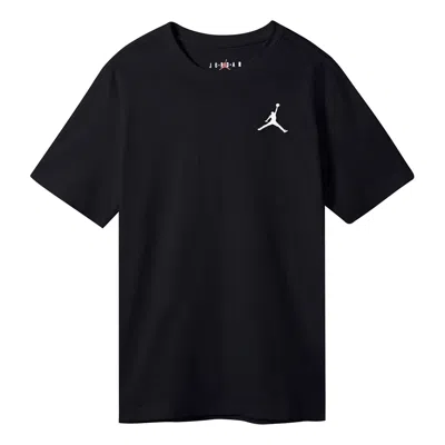 Air Jordan Jumpman Logo Embroidered Sports Round Neck Short Sleeve Black
