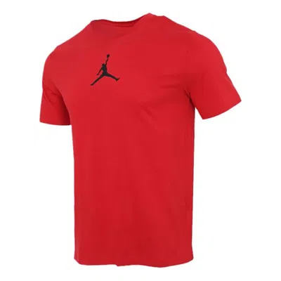 Air Jordan Jumpman Logo Printing Sports Quick Dry Round Neck Short Sleeve Red