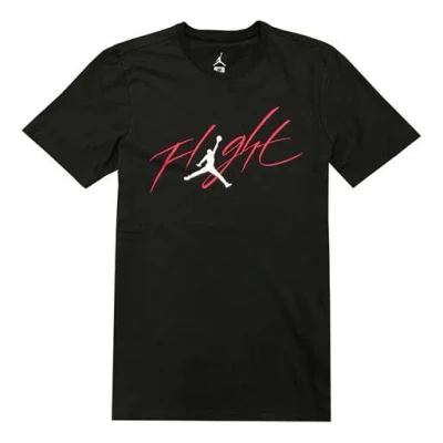 Air Jordan Jumpman Logo Round Neck Athleisure Casual Sports Short Sleeve Black