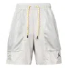 Air Jordan Jumpman Statement Pattern Printing Mesh Pocket Shorts Gray In White