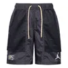 Air Jordan Jumpman Statement Woven Lacing Solid Color Shorts Black In Blue