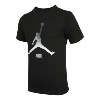 Air Jordan Jumpmanteecrew Casual Sports Breathable Printing Short Sleeve Black In Multi