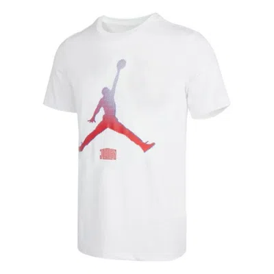 Air Jordan Jumpmanteecrew Casual Sports Breathable Printing Short Sleeve White
