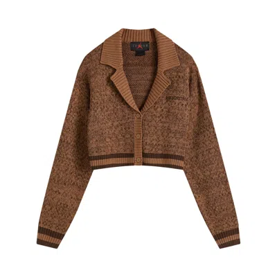 Pre-owned Air Jordan Knit Cardigan 'archaeo Brown' | Women's Size Xl