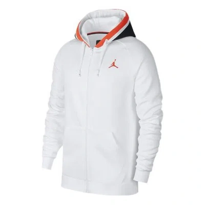 Air Jordan Knit Cozy Breathable Athleisure Casual Sports Fleece Lined Jacket White