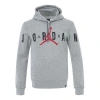Air Jordan Knit Logo Fleece Lined Hooded Pullover Hoodie Asia Sizing 'grey' In Gray