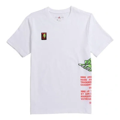 Air Jordan Label Sports Short Sleeve Men White