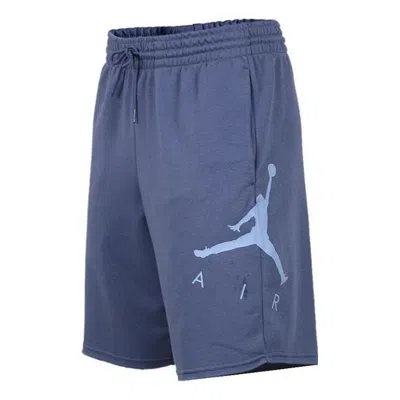 Air Jordan Large Logo Printing Solid Color Casual Sports Lacing Shorts Blue