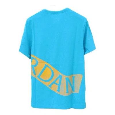 Air Jordan Large Logo Sports Basketball Short Sleeve Blue