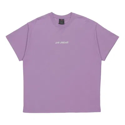Air Jordan Large Logo Sports Round Neck Short Sleeve Gray Purple