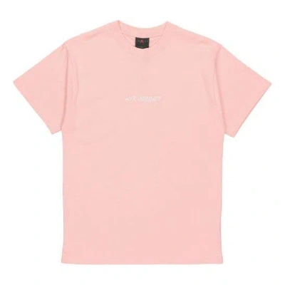 Air Jordan Large Logo Sports Round Neck Short Sleeve Orange In Pink