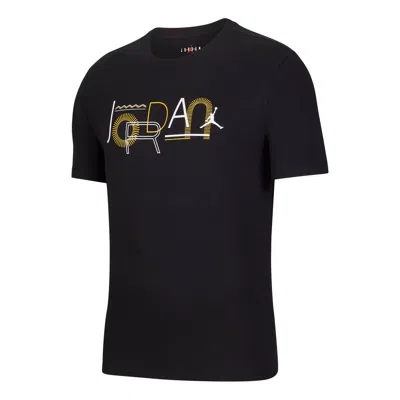 Air Jordan Legacy 2 Casual Sports Printing Short Sleeve Black