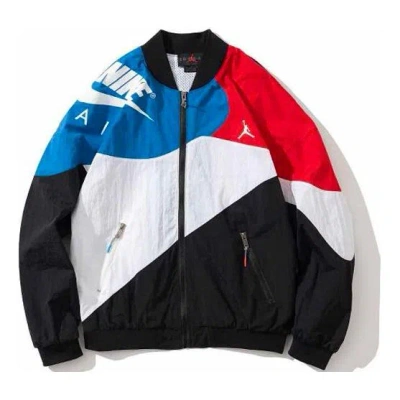 Air Jordan Legacy Aj4 Lightweight Logo Printing Sports Splicing Jacket 'usa' In Multi