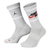 Air Jordan Legacy Crew Contrasting Colors Logo Sports Training Mid Tops Socks Couple Style One Pair  In Gray