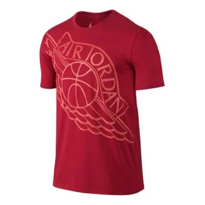 Air Jordan Logo Athleisure Casual Sports Short Sleeve 'red'