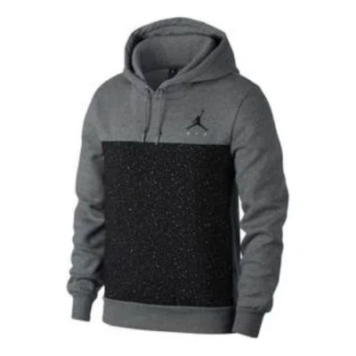 Air Jordan Logo Splicing Hoodie 'dark Grey Black'