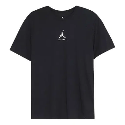 Air Jordan Logo Sports Round Collar Short Sleeves Tee 'black'