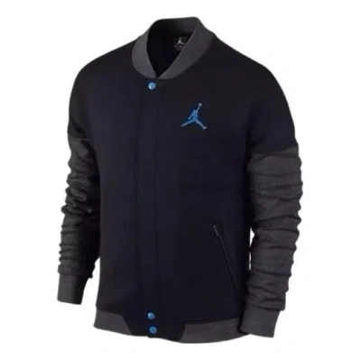 Air Jordan Logo Varsity Jacket 'black Blue'