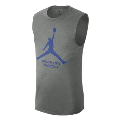 Air Jordan Logo X Nba Golden State Warriors Essential Tank 'grey' In Gray