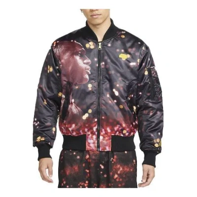 Air Jordan Loose Casual Printing Long Sleeves Jacket Black In Multi
