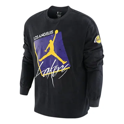 Air Jordan Los Angeles Lakers Courtside Max90 Long-sleeve T-shirt 'black'