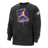 Air Jordan Los Angeles Lakers Courtside Statement Edition Long Sleeve T-shirt 'black' In Gray