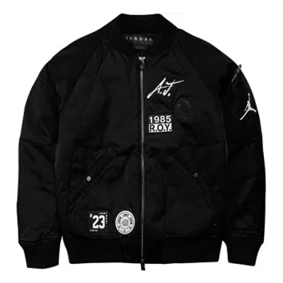Air Jordan Ma-1 Baseball Collar Aviator Jacket Sports Padded Jacket Black