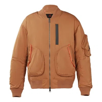 Air Jordan Ma-1 Flight Reflective Warm Jacket For Men Orange In Brown