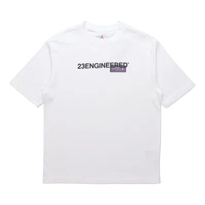 Air Jordan Men's  23 Engineered Alphabet Printing Sports Training Short Sleeve White T-shirt