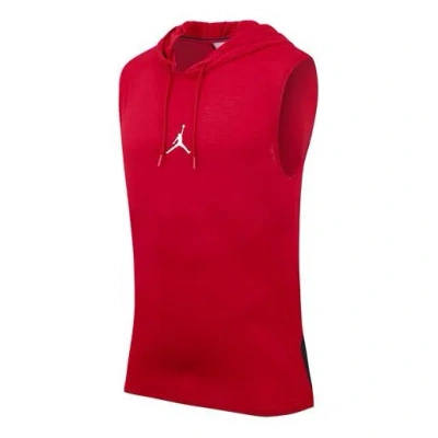 Air Jordan Men's  Air Dri-fit Back Alphabet Printing Hooded Gym Red Vest
