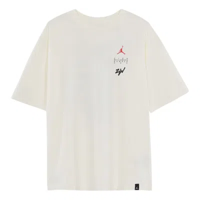 Air Jordan Men's  Alphabet Logo Printing Pullover Short Sleeve White T-shirt