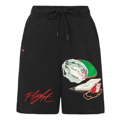 Air Jordan Men's  Alphabet Pattern Printing Straight Sports Shorts Black