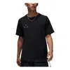 Air Jordan Men's  Solid Color Alphabet Logo Printing Round Neck Casual Short Sleeve Black T-shirt