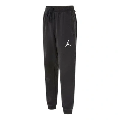 Air Jordan Men's  As J Df Air Flc Pant Logo Distress Sports Knit Bundle Feet Long Pants/trousers Autu In Black