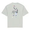 Air Jordan Men's  Back Character Alphabet Printing Casual Round Neck Short Sleeve Water Blue T-shirt