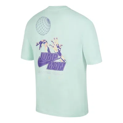 Air Jordan Men's  Back Print Short Sleeve Mint Green T-shirt