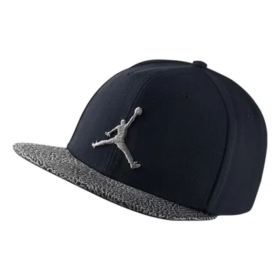 Air Jordan Men's  Burst Crack Flying Man Polyester Black Baseball Cap