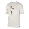 Air Jordan Men's  Casual Printing Round Neck Pullover Short Sleeve Sail White T-shirt In Neutral
