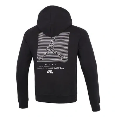 Air Jordan Men's  Casual Sports Drawstring Hooded Fleece Lined Black
