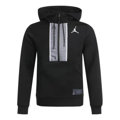 Air Jordan Men's  Casual Sports Half Zipper Logo Jacket Black