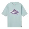 Air Jordan Men's  Clouds Alphabet Printing Casual Round Neck Short Sleeve Blue T-shirt